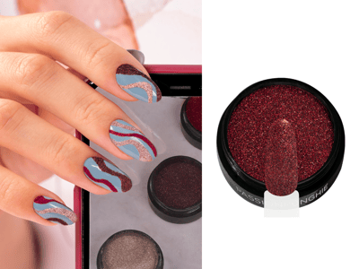 micro glitter rosso effetto zucchero